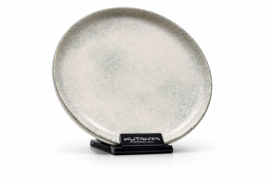 Assiette plate bleutée